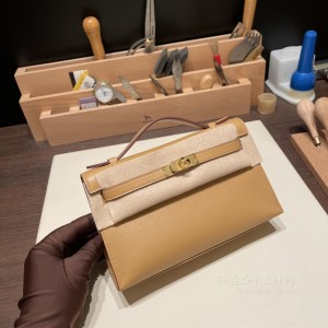 hermes mini kelly Pochette 21cm 一代 swift皮 4B饼干色 金扣(hermesbirkin) 图片