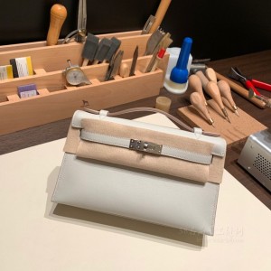 hermes mini kelly Pochette 21cm 一代 swift皮 80珍珠灰 银扣(爱马仕 珍珠灰) 尺寸