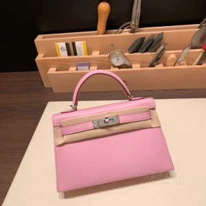 hermes mini kelly 19cm 二代 山羊皮Chevre X9锦葵紫 银扣(爱马仕 羊皮)