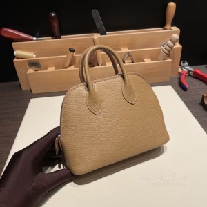 hermes bolide mini 18cm 保龄球 山羊皮Chevre 2J 雀木色 银扣