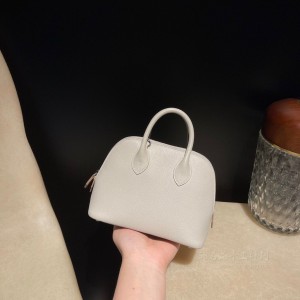 hermes bolide mini 18cm 保龄球 evercolor皮 80珍珠灰(爱马仕保龄球包真假鉴定图解)