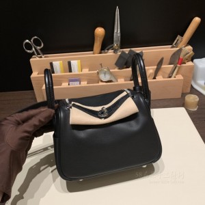 hermes Lindy mini Touch 琳迪 89黑色 银扣