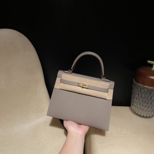 hermes kelly 25cm 凯莉包 epsom皮 M8沥青灰 金扣(凯莉包 爱马仕多少钱)