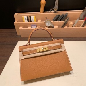 hermes mini kelly 19cm 二代 epsom皮 37金棕 金扣(hermes金棕色)