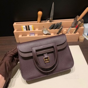 hermes Halzan 25cm evercolor皮 0G马鞍红 金扣(马鞍皮爱马仕bk)