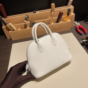 hermes bolide mini 18cm 保龄球 山羊皮Chevre 01内拼4B饼干色 银扣(爱马仕保龄球包最低价格)