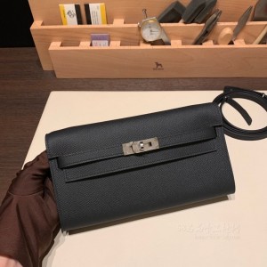 hermes kelly to go epsom皮 89黑色 银扣(爱马仕kelly黑色) 高仿