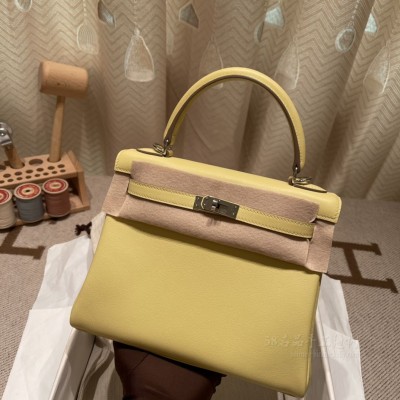 hermes kelly 25cm 凯莉包 <strong>Swift</strong>皮 1Z小鸡黄 银扣