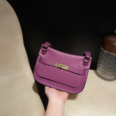 hermes jypsiere mini 23cm 吉普赛 <strong>Evercolor</strong>皮 P9海葵紫 金扣
