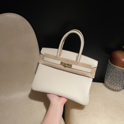 hermes birkin 30cm 铂金包 <strong>togo</strong>皮 10奶昔白金扣(爱马仕(hermes)birkin铂金包)
