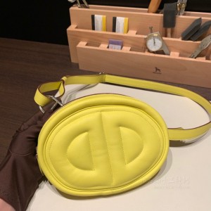 hermes In the loop Belt Bag 猪鼻子腰包 swift皮 9R柠檬黄内拼2S芝麻色 上身图