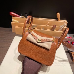 hermes Lindy mini 琳迪 TC Clemence皮 37金棕 金扣(爱马仕lindy金棕色是不是太老气)