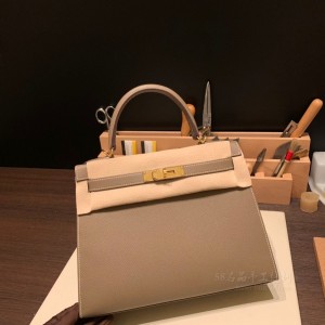 hermes kelly 28cm 凯莉包 epsom皮 18大象灰 金扣(爱马仕大象灰凯莉包25寸 专柜售价多少)