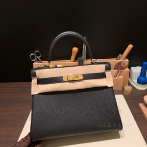 hermes kelly 28cm 凯莉包 togo皮 89黑色 金扣(爱马仕凯莉包哪个颜色最经典)