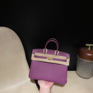 hermes birkin 25cm 铂金包 epsom皮 P9海葵紫(hermes铂金包都有什么尺寸)