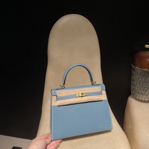 hermes kelly 25cm 凯莉包 epsom皮 75牛仔蓝(爱马仕凯莉包25专柜多少钱)