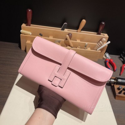 hermes Jige elan Clutch 手拿包 晚宴包 29 <strong>Swift</strong>皮 3Q 粉(爱马仕晚宴手拿包) 上身图