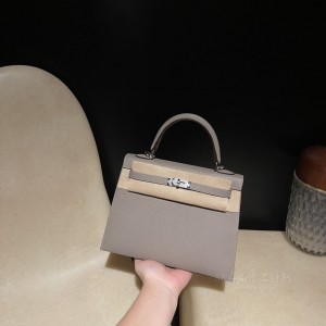 hermes kelly 25cm 凯莉包 epsom皮 M8沥青灰(爱马仕凯莉包用的什么皮)