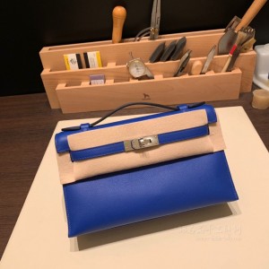 hermes mini kelly Pochette 21cm 一代 swift皮 7T电光蓝 银扣(hermes mini kelly二代) 价格