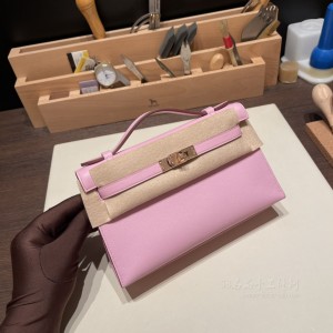 hermes mini kelly Pochette 21cm 一代 swift皮 X9锦葵紫 玫瑰金扣 官网