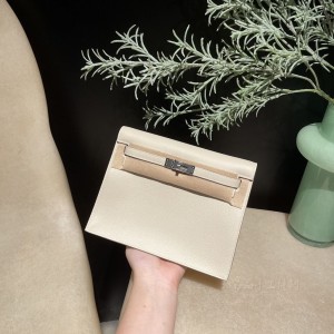 hermes kelly Danse 跳舞包 evercolor皮 10奶昔白 银扣(hermes rose ikebana)