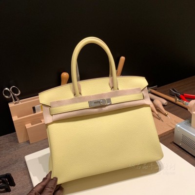 hermes birkin 30cm 铂金包 <strong>togo</strong>皮 1Z小鸡黄银扣(hermes铂金包价格)