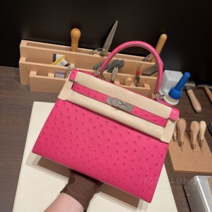 hermes kelly 28cm 凯莉包 南非KK鸵鸟皮ostrich E5糖果粉 rose tyriem(爱马仕凯莉包25奶昔白专柜多少钱)