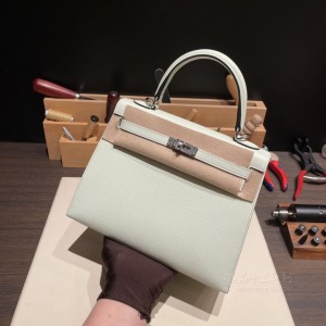 hermes kelly 25cm 凯莉包 epsom皮 0S气泡绿 银扣(爱马仕凯莉包绿色)