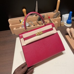 hermes kelly 25cm 凯莉包 epsom皮 B5宝石红