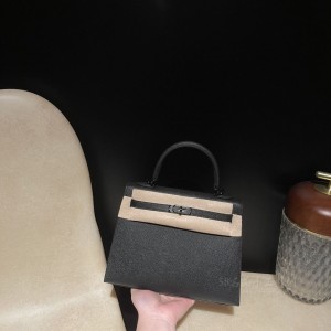 hermes kelly 25cm 凯莉包 epsom皮 89黑色 黑扣so black