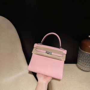 hermes kelly 25cm 凯莉包 swift皮 3Q粉 樱花粉(爱马仕凯莉包二代尺寸)