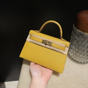 hermes mini kelly 19cm 二代 山羊皮Chevre 9D琥珀黄 金扣(爱马仕小羊皮叫什么皮)