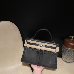 hermes kelly lakis 32cm swift皮 89黑色 银扣(爱马仕kelly28黑银价格) 价格