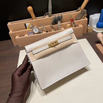 hermes kelly Danse 跳舞包 <strong>Evercolor</strong>皮 80珍珠灰 金扣(爱马仕 跳舞包)