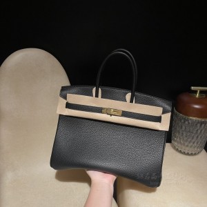 hermes birkin 35cm 铂金包 togo皮 89黑色内拼3Q粉 金扣(铂金包爱马仕30寸还是25寸好)