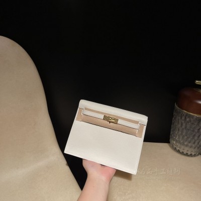 hermes kelly Danse 跳舞包 <strong>Evercolor</strong>皮 01纯白金扣