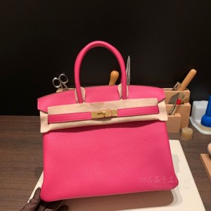 hermes birkin 30cm 铂金包 togo皮 糖果粉 金扣(爱马仕铂金包用什么皮做的)