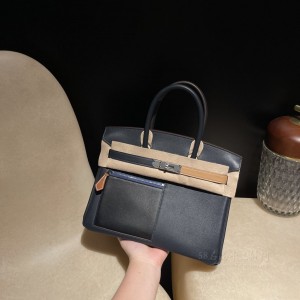 hermes birkin Colormatic 30cm swift皮 限定六拼色 2Z午夜蓝 银扣(爱马仕kelly蓝色包)