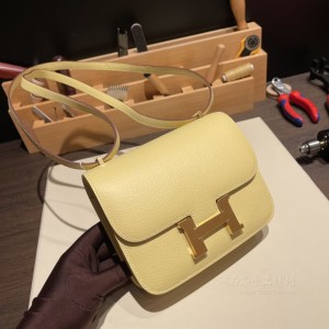 hermes Constance 19cm 康康 空姐包 epsom皮 1Z小鸡黄yellow(hermes 康康价格)