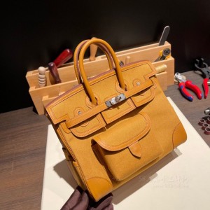 hermes birkin Cargo 25cm swift皮拼帆布 芝麻色goeland