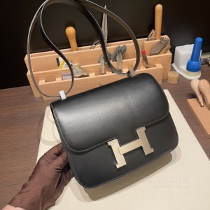 hermes Constance 24cm 康康 空姐包 box皮 89黑银(爱马仕空姐包真假辨别细节)