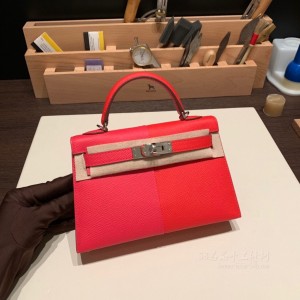 hermes mini kelly 19cm 二代 epsom皮 S3心红 I6极致粉 B3坦桑尼亚蓝(hermes birkin30)