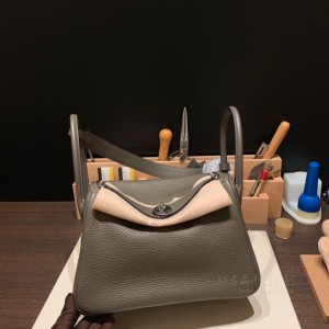 hermes Lindy 26cm 琳迪 TC Clemence皮 Etain 8F锡器灰 银扣(爱马仕琳迪包哪个颜色好看)