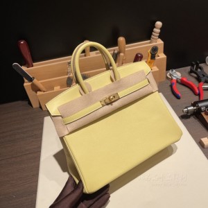 hermes birkin 25cm 铂金包 swift皮 1Z小鸡黄yellow(hermes铂金包价格)