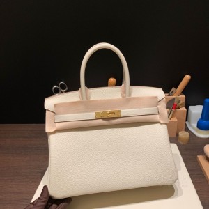 hermes birkin 30cm 铂金包 togo皮 10奶昔白 金扣(爱马仕birkin铂金包)