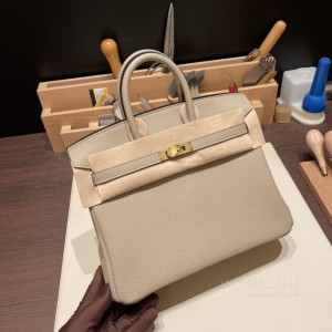 hermes birkin 25cm 铂金包 togo皮 81斑鸠灰 金扣(hermes铂金包价格)