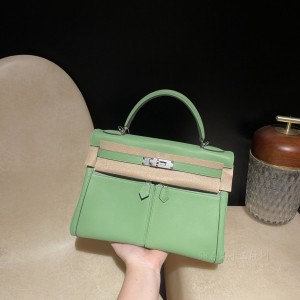 hermes kelly lakis 32cm swift皮 3I牛油果绿(爱马仕牛油果绿包包多少钱) 高仿