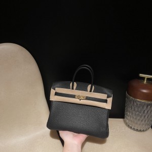 hermes birkin 25cm 铂金包 togo皮 89黑色内拼维罗纳绿 金扣(hermes victoria包)