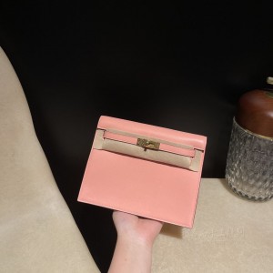 hermes kelly Danse 跳舞包 swift皮 1Q奶昔粉 金扣(爱马仕跳舞包价格)