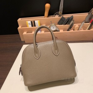 hermes bolide mini 18cm 保龄球 山羊皮Chevre 18大象灰 银扣(爱马仕birkin大象灰金扣价格)